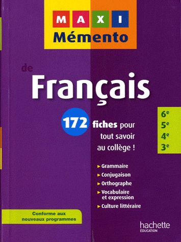MAXI MEMENTO : français ; 6ème/5ème/4ème/3ème
