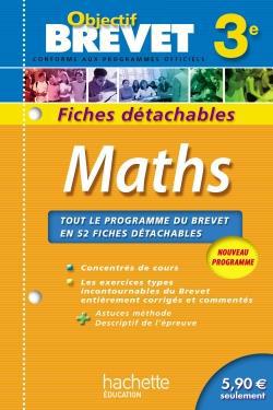 Objectif brevet : mathématiques ; 3ème ; fiches détachables