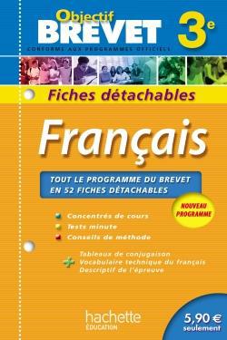 Objectif brevet : français ; 3ème ; fiches détachables