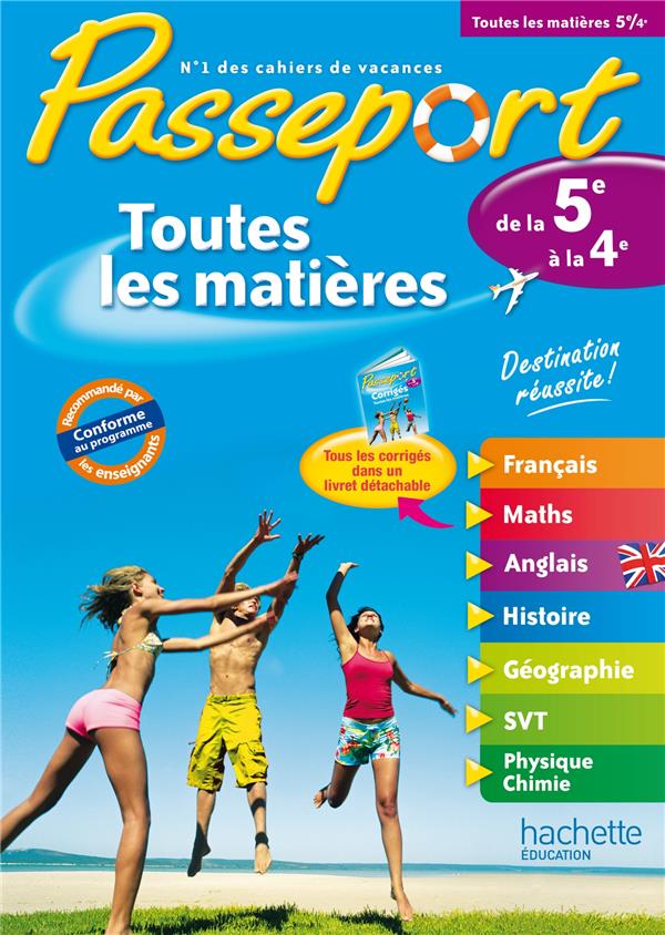 Passeport : toutes les matières ; de la 5ème vers la 4ème