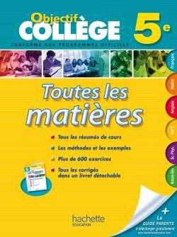 OBJECTIF COLLEGE : toutes les matières ; 5ème