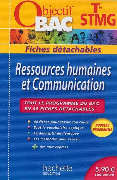 Objectif bac : ressources humaines et communication ; terminale STMG ; fiches détachables
