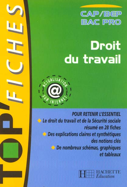 Droit du travail cap bep ety bac ; photofiches fiches droit du travail securite sociale cap bep bac
