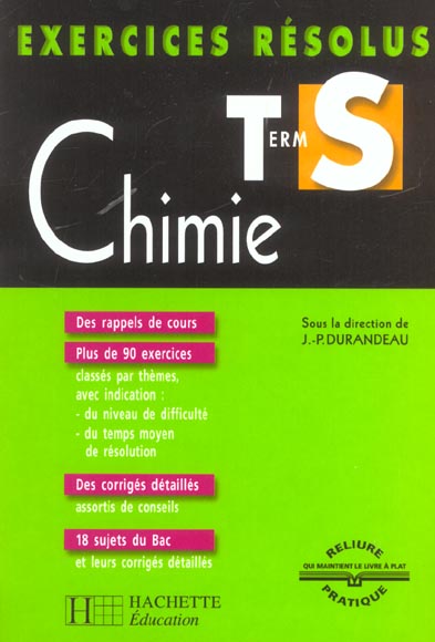 Exercices resolus ; chimie ; terminale s ; edition 2002