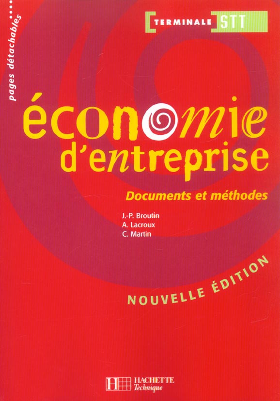 Economie d'entreprise ; terminale stt ; edition 2003
