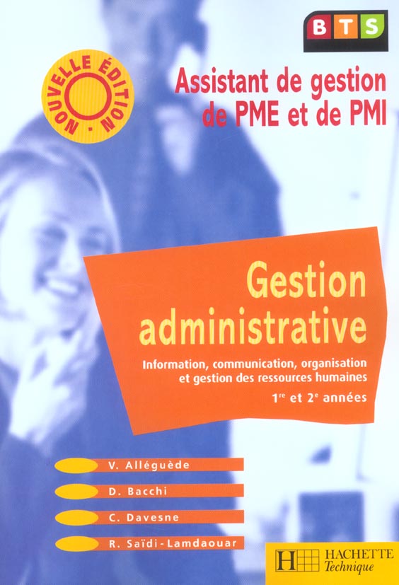 Gestion administrative, bts pme-pmi, livre de l'eleve, ed. 2003