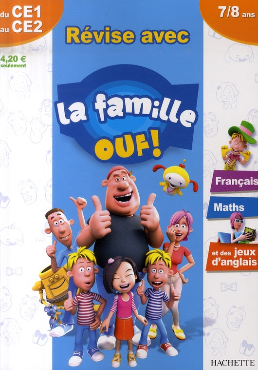 Révise avec la famille ouf ; du ce1 au ce2 ; français, maths, jeux en anglais