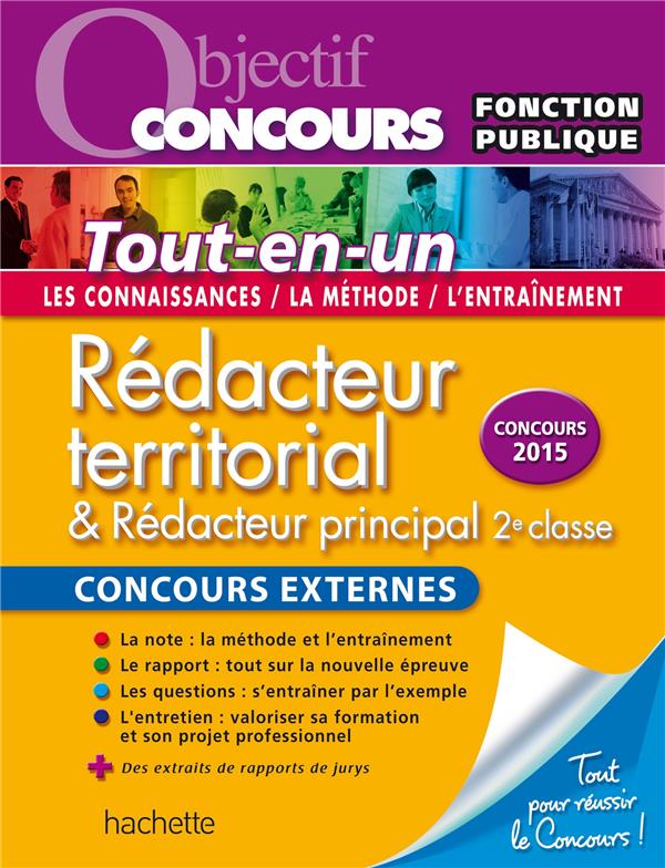 Objectif concours : rédacteur territorial ; concours externes ; tou-en-un