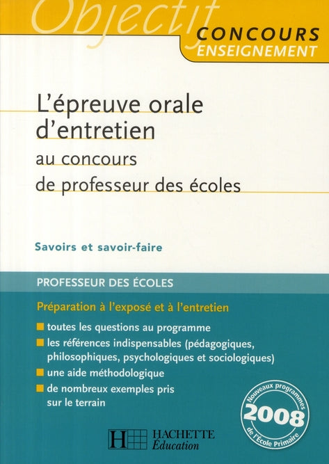 L'epreuve orale d'entretien au concours de professeur des ecoles - crpe