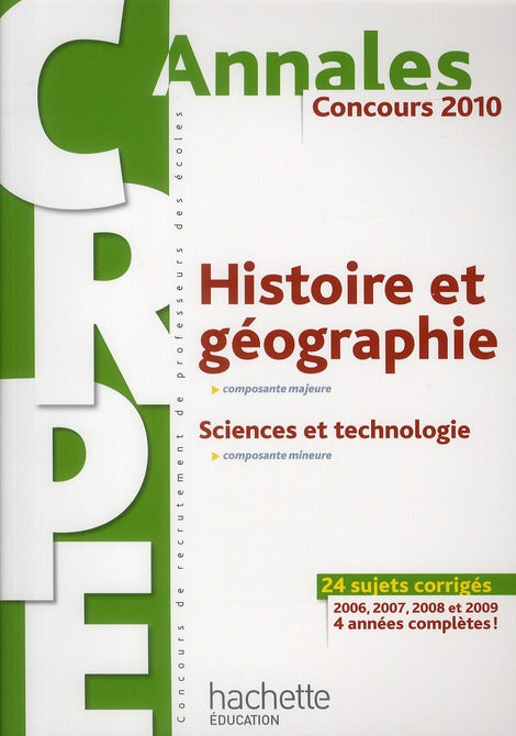 Annales histoire et géographie ; CRPE (édition 2010)