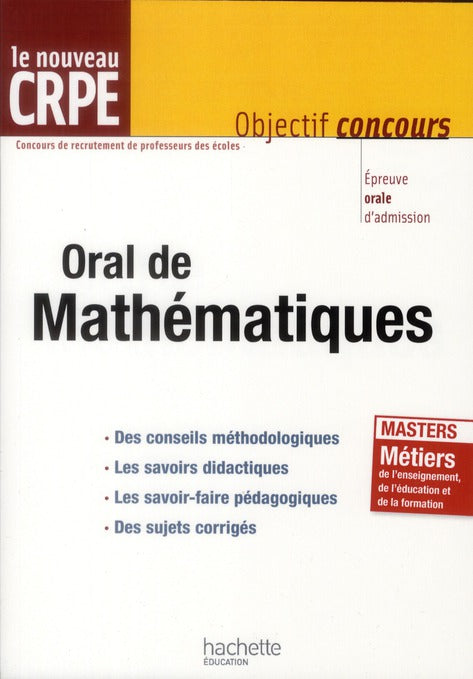 L'épreuve orale de mathématiques au nouveau CRPE