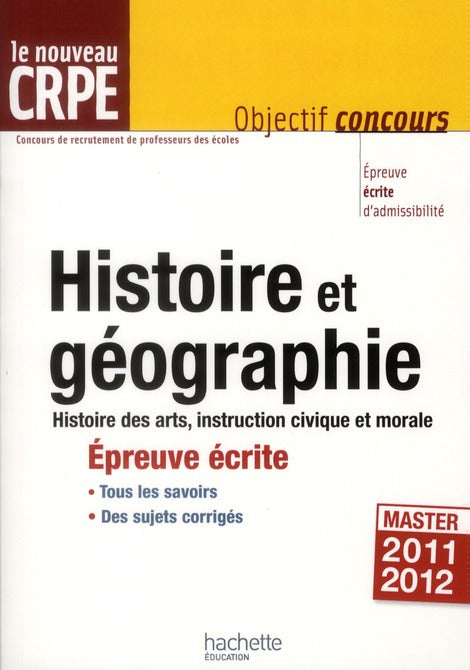 L'histoire-géographie au nouveau CRPE ; épreuve écrite d'admissibilité