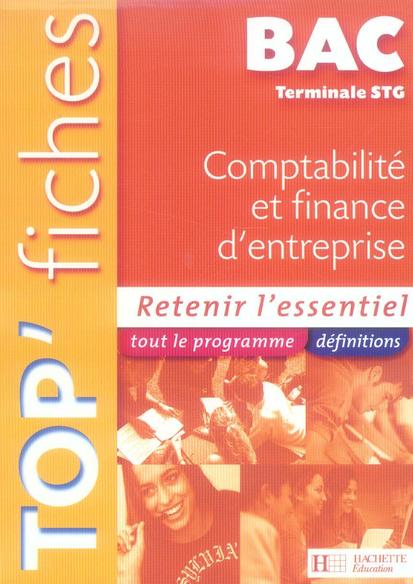 TOP'FICHES : comptabilité et finance d'entreprise ; terminale stg