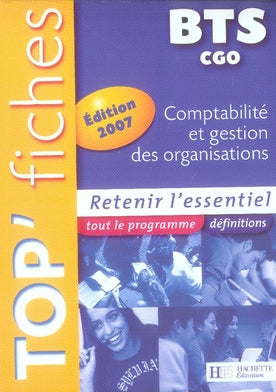TOP'FICHES : comptabilité et gestion des organisations ; bts cgo