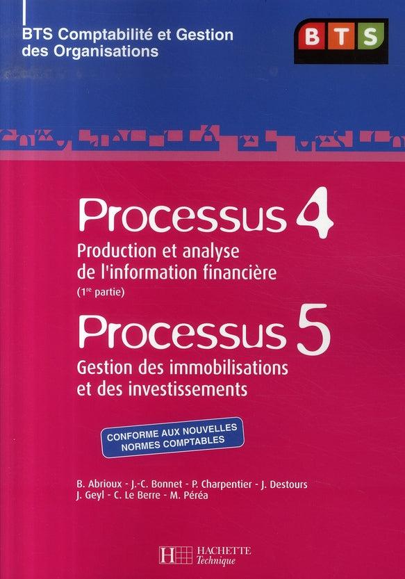 Processus 4 et 5 ; bts cgo ; livre de l'élève