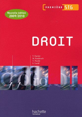 Droit ; 1ère STG ; livre de l'élève (édition 2009/2010)