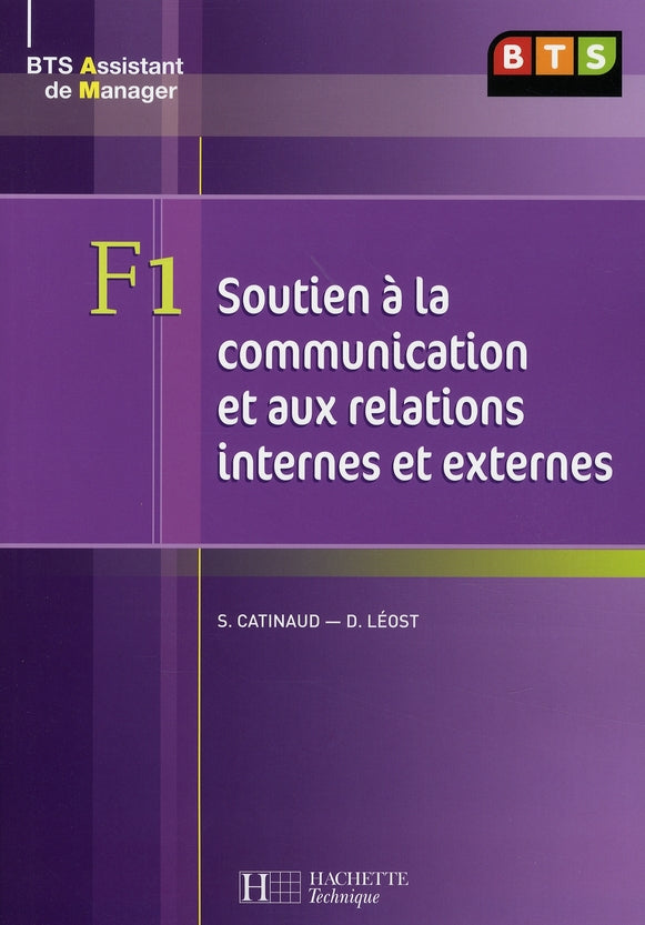 BTS assistant manager ; F1 soutien à la communication ; livre de l'élève