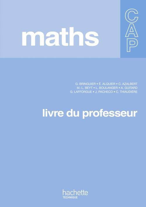 Mathématiques ; CAP ; livre du professeur (édition 2010)