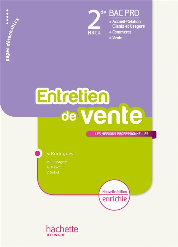 L'entretien de vente ; 2nde bac pro MRCU ; livre de l'élève