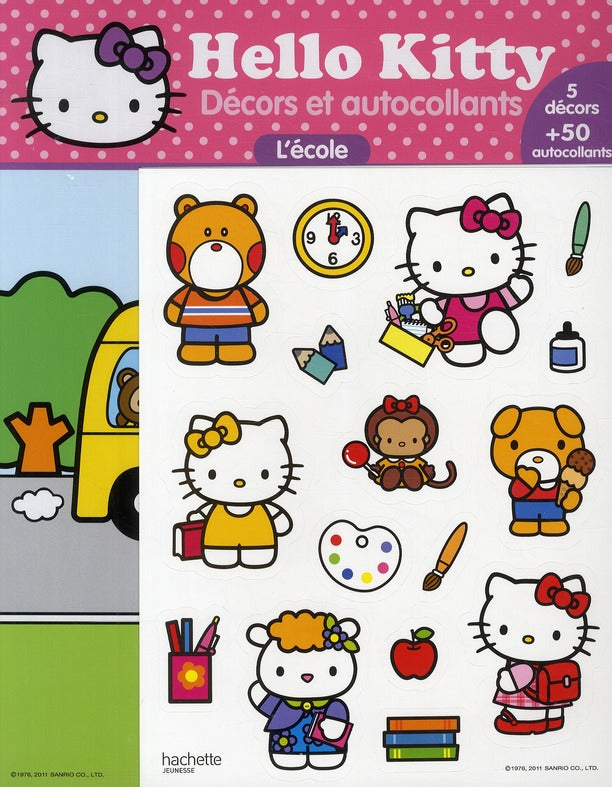 Hello Kitty : décors et autocollants ; l'école