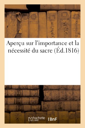 Apercu sur l'importance et la necessite du sacre