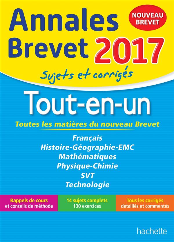 Annales brevet : 2017 ; le tout-en-un ; 3ème