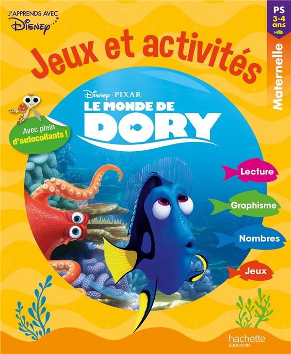 Le monde de Dory ; jeux et activités ; maternelle ; petite section