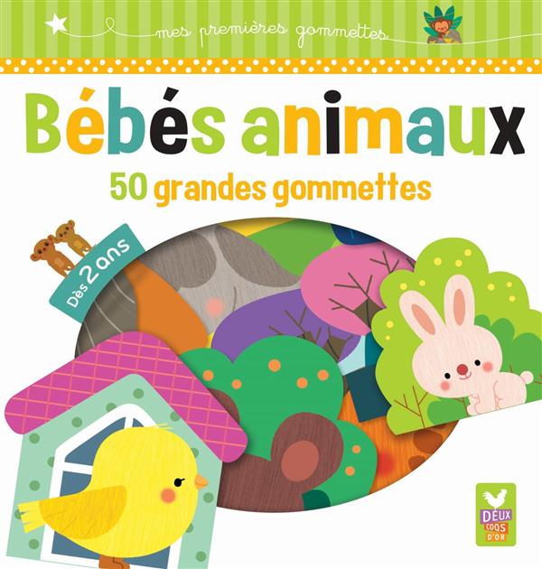 GOMMETTES : bébés animaux ; 50 grandes gommettes