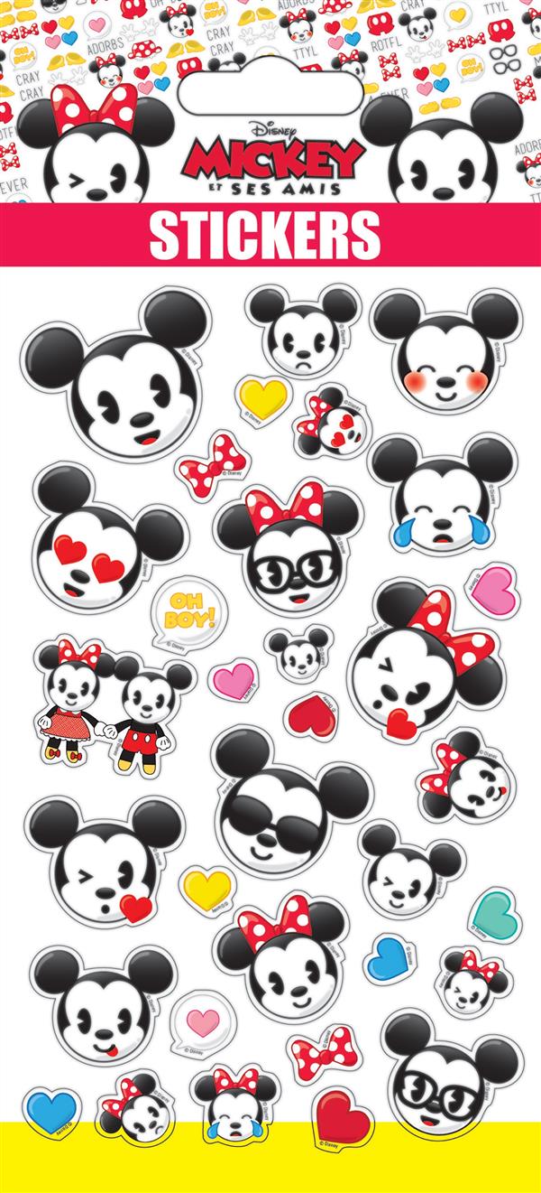 Mickey kawaï ; stickers sheets puffy retro