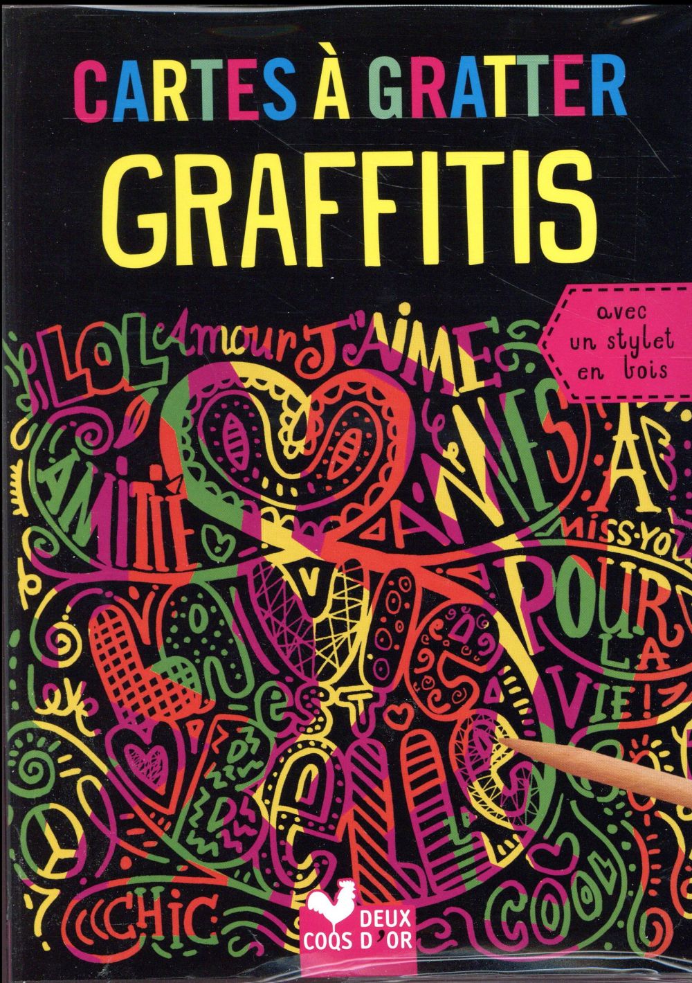 Cartes à gratter : graffitis fluos