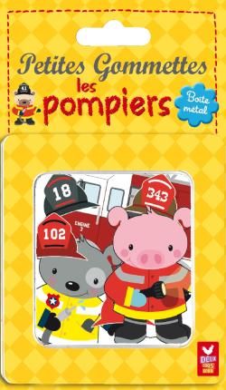 PETITES GOMMETTES : les pompiers ; boîte métal