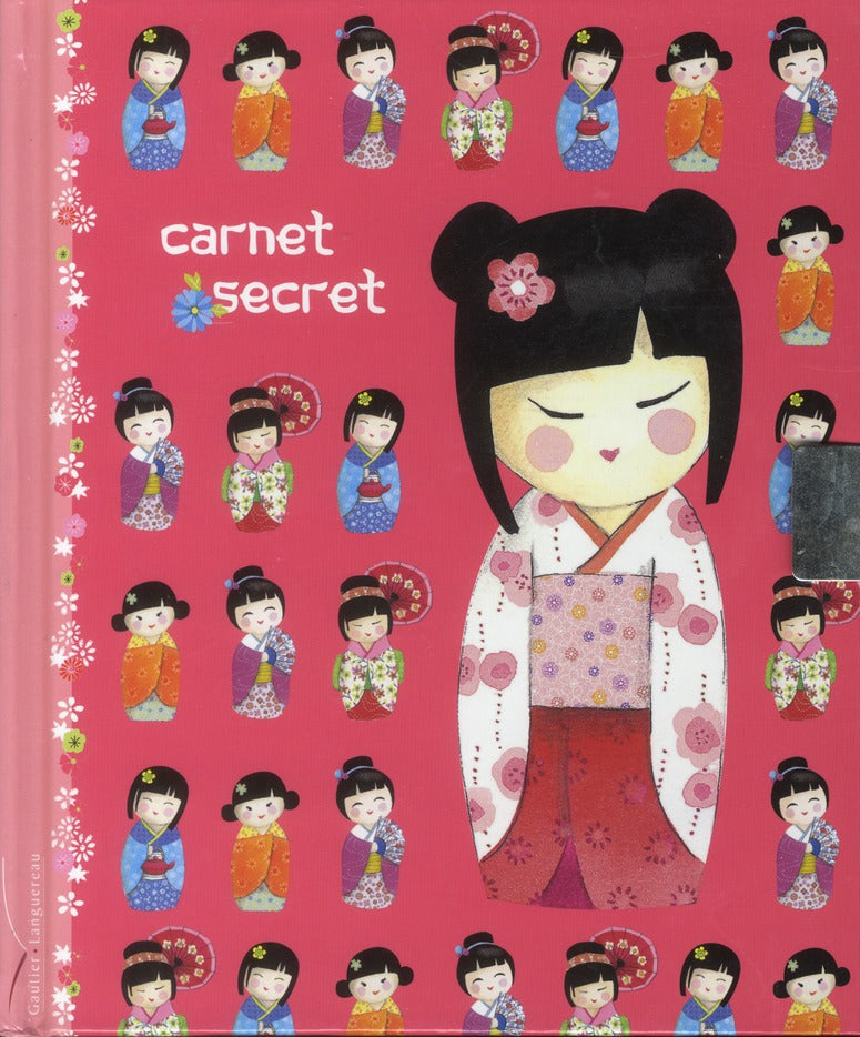 Carnet secret Kokeshis avec cadenas