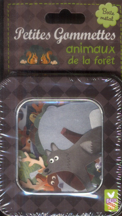 PETITES GOMMETTES : animaux de la forêt ; boîte métal