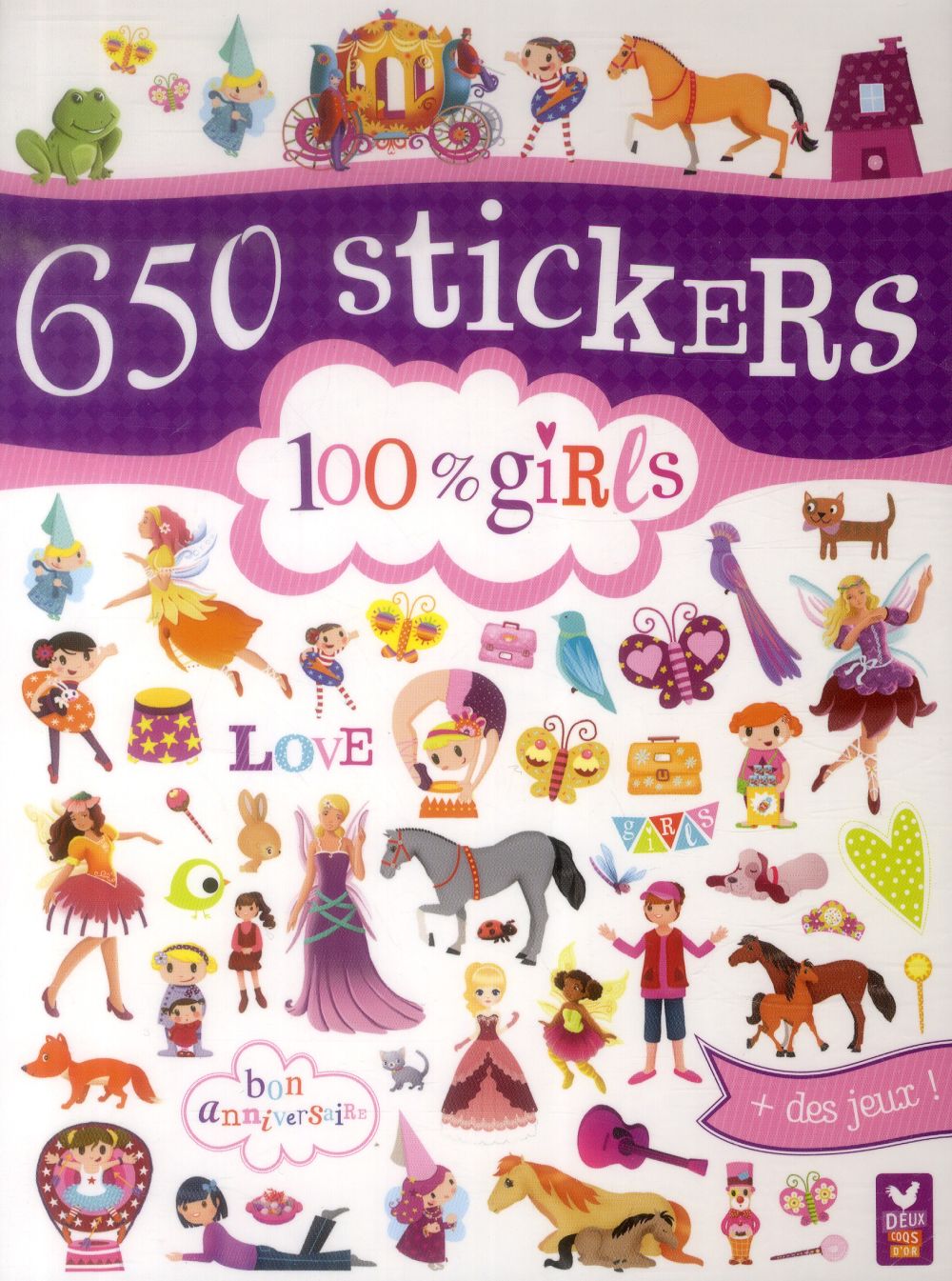 GOMMETTES : 650 stickers 100% girls ; bloc