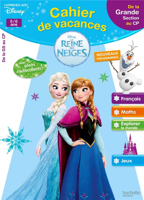Cahier de vacances la Reine des neiges ; de la grande section au CP