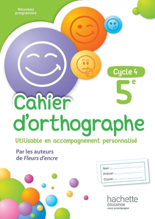 CAHIER D'ORTHOGRAPHE : français ; 5ème ; cahier d'exercices (édition 2016)