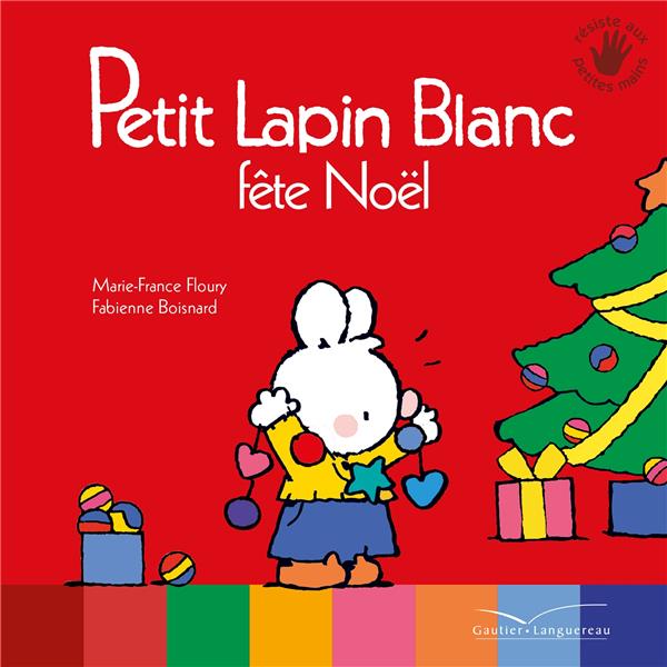 Petit lapin blanc fête Noël
