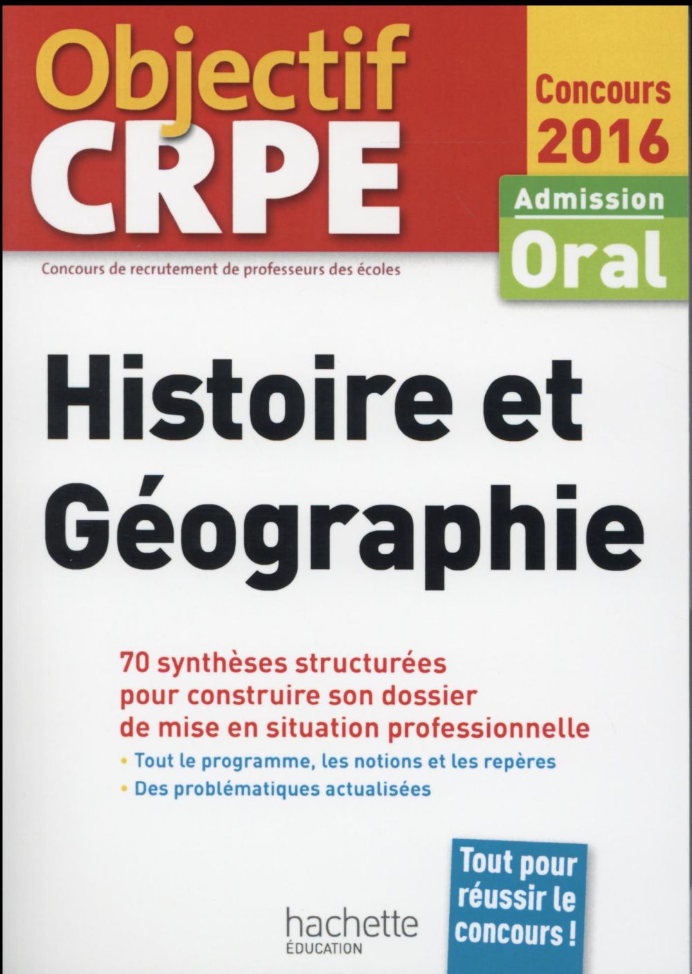 Objectif CRPE : histoire et géographie ; fiches (édition 2016)