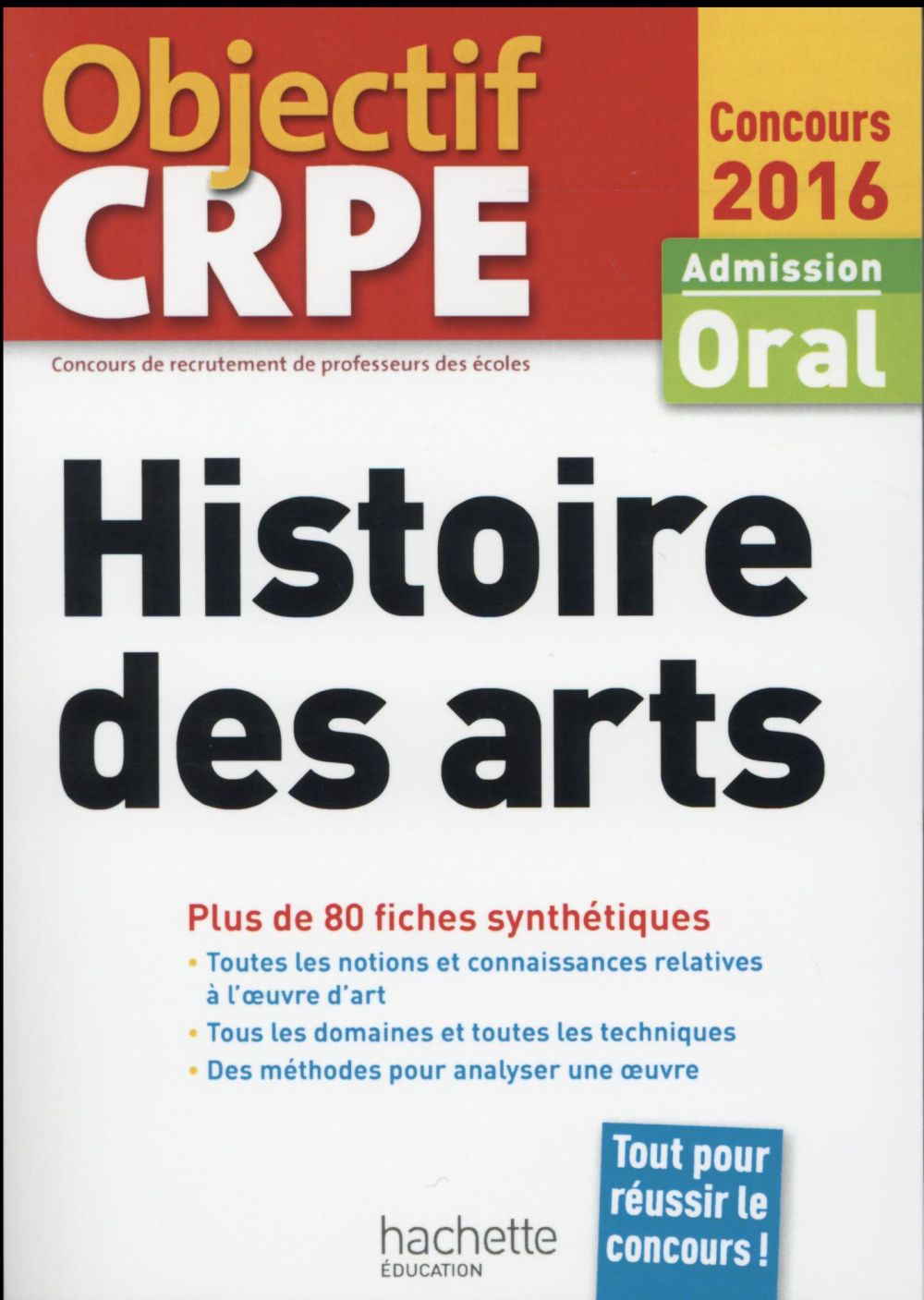 Objectif CRPE : histoire des arts ; fiches (édition 2016)