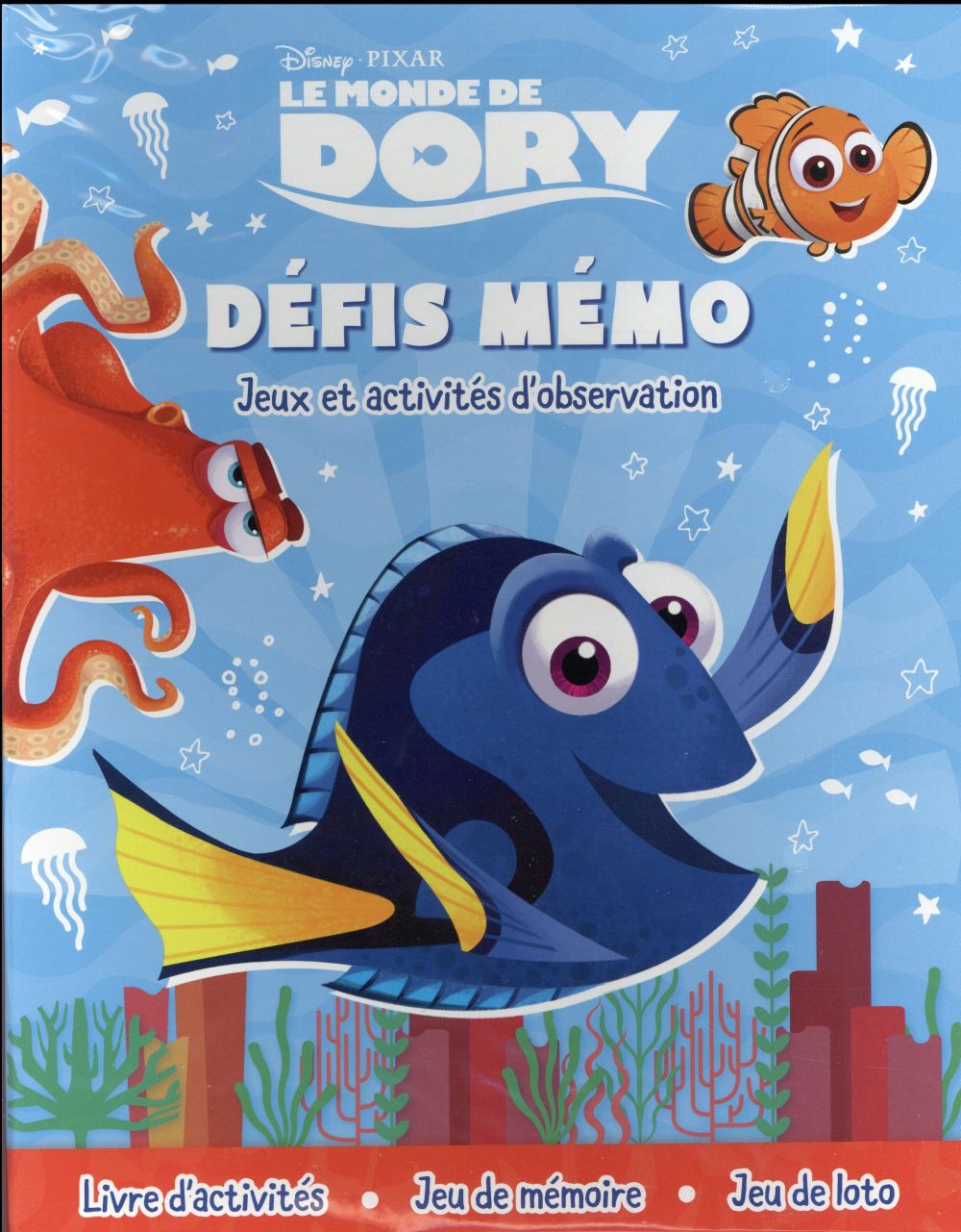 Le Monde de Dory : défis mémo ; jeux et activités d'observation ; coffret
