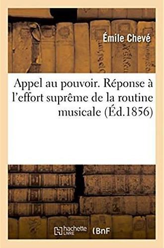 Appel au pouvoir. reponse a l'effort supreme de la routine musicale