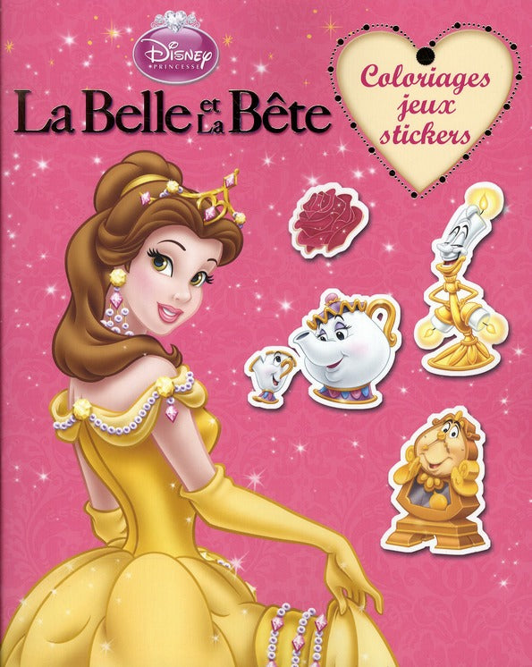 La belle et la bête ; coloriages, jeux, stickers