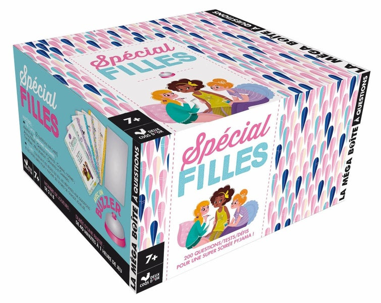 La méga boîte à questions ; spécial filles ; boîte avec buzzer