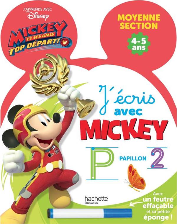Ardoise j'écris avec Mickey top départ ; MS