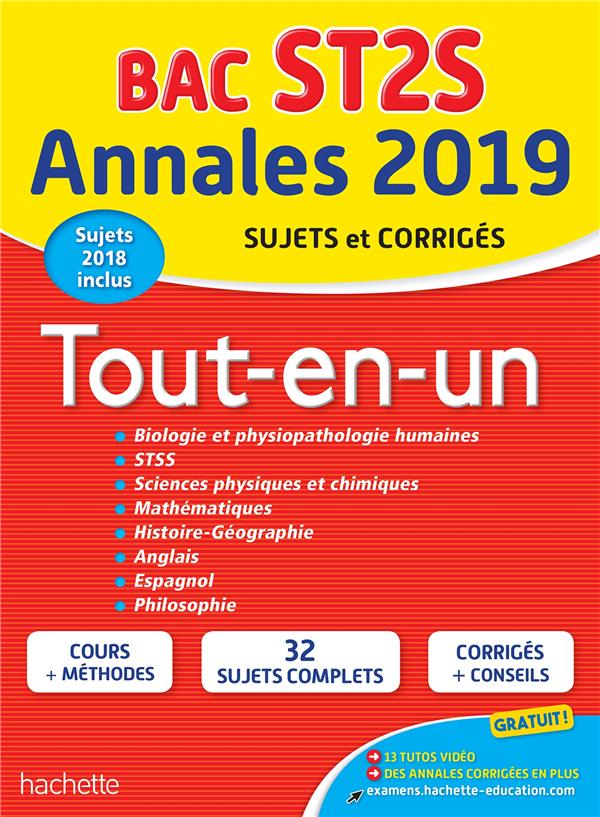 Annales bac ; sujets et corrigés : tout-en-un ; terminale ST2S (édition 2019)