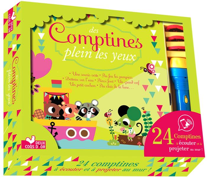 Des comptines plein les yeux ; coffret avec lampe magique