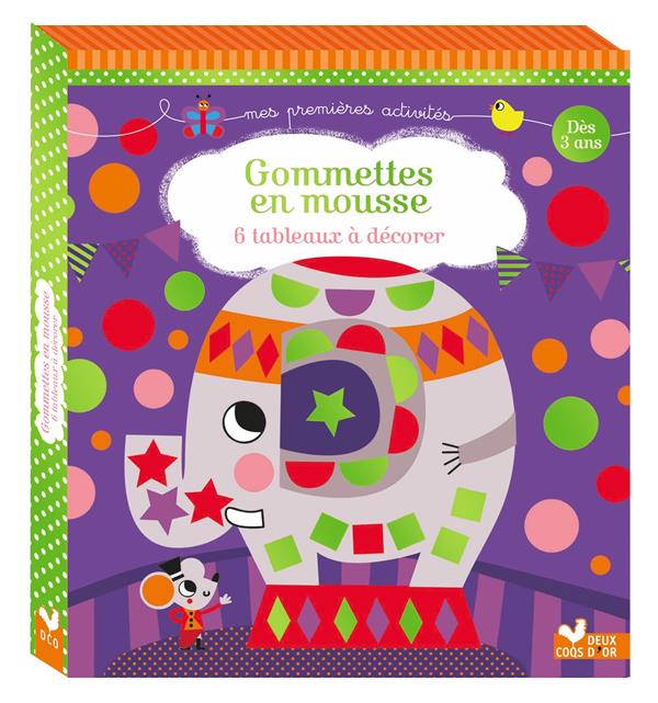 Boîte créative ; gommettes en mousse 6 tableaux à décorer