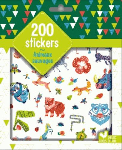 GOMMETTES : 200 stickers animaux sauvages ; pochette d'autocollants