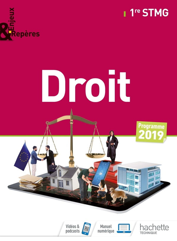 Enjeux et repères : droit ; 1re STMG ; livre de l'élève (édition 2019)