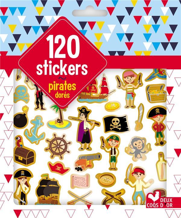 GOMMETTES : 120 stickers pirates dorés